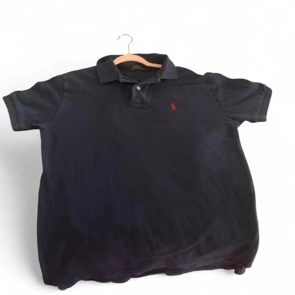 Classic Polo Ralph Lauren short sleeve polo shirt in navy blue